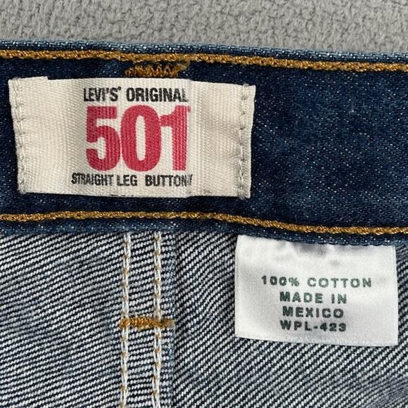 Levi's‎ Jeans Mens 34x34 Blue 501 Straight Leg Button Fly Denim Streetwear Y2K - Picture 8 of 16